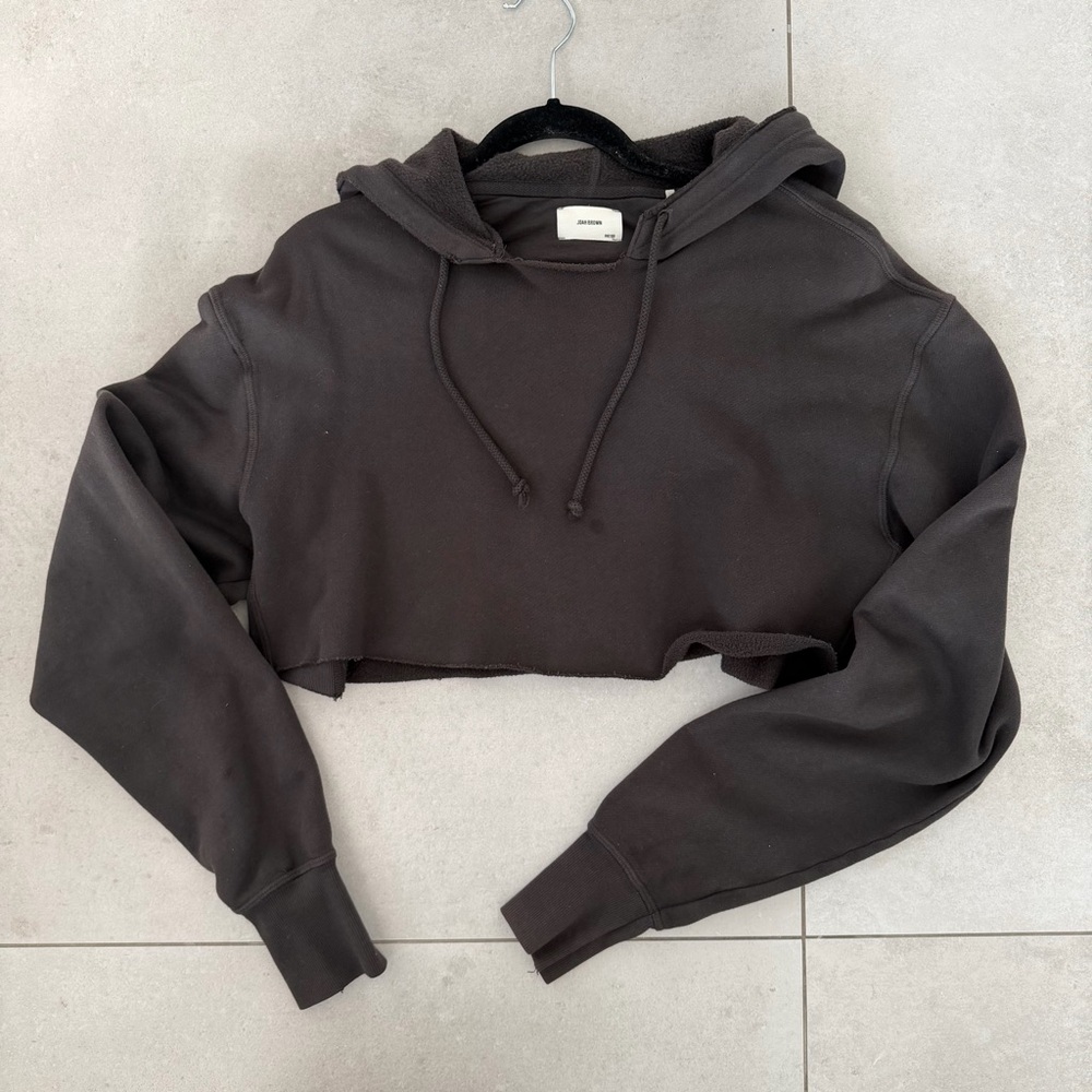 Joah Brown Charcoal Cropped Hoodie